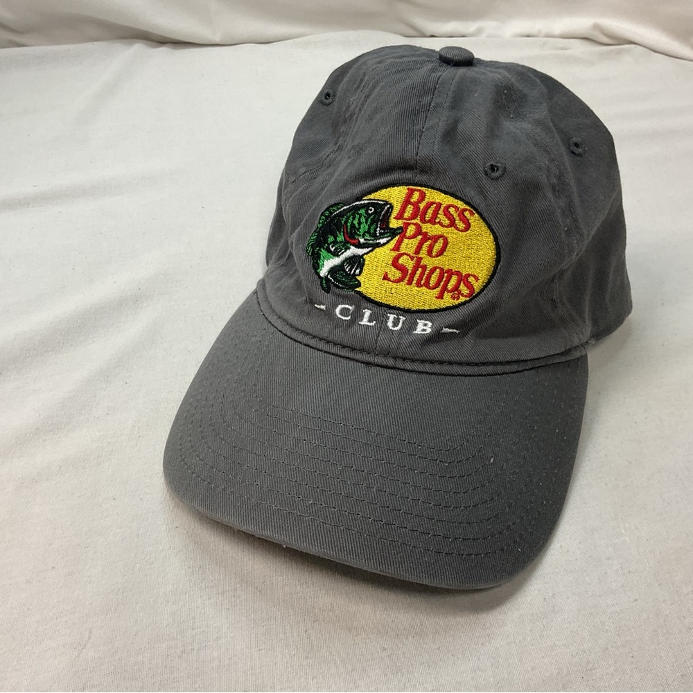 Bass Pro Shop‎ Club, Dark Grey, Unisex, Adjustible Hat, Retro, Embroidered